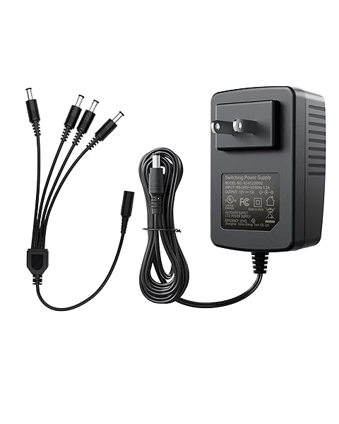 ZOSI 12V 2A Power Supply Adapter & 4-Way Splitter for CCTV Security Cameras