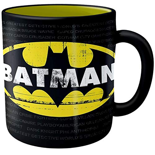 Silver Buffalo Shop Silver Buffalo DC Comics Batman Grimey Logo Jumbo Ceramic Mug - 20oz Collectible Coffee Cup