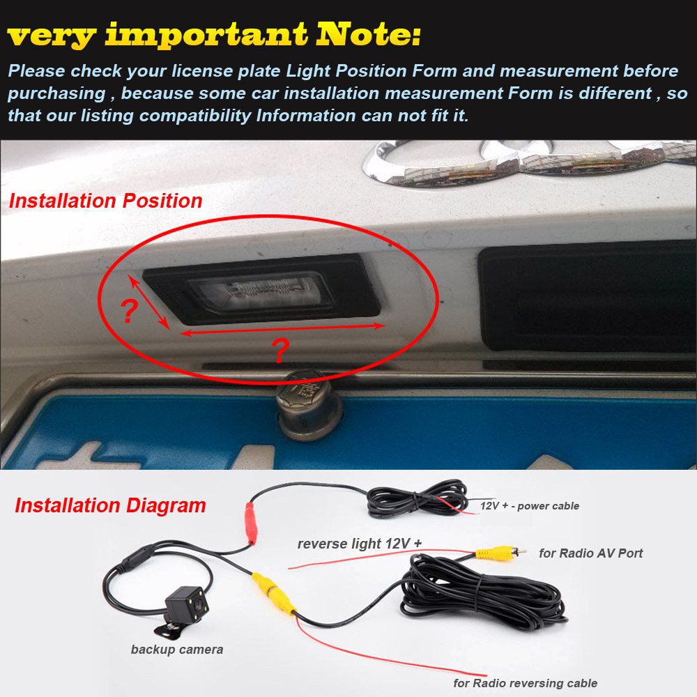 Navinio Navinio HD Waterproof Car Rear View Backup Camera for Mercedes Benz GLK300 350 S Class E Class W204 W220 W221 W212 W216 - View 6 of 7