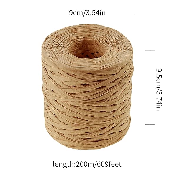 CREATRILL Creatrill 218 Yards Raffia Paper Craft Ribbon - 1/4 Inch Twine for DIY Projects & Packing - View 3 of 8
