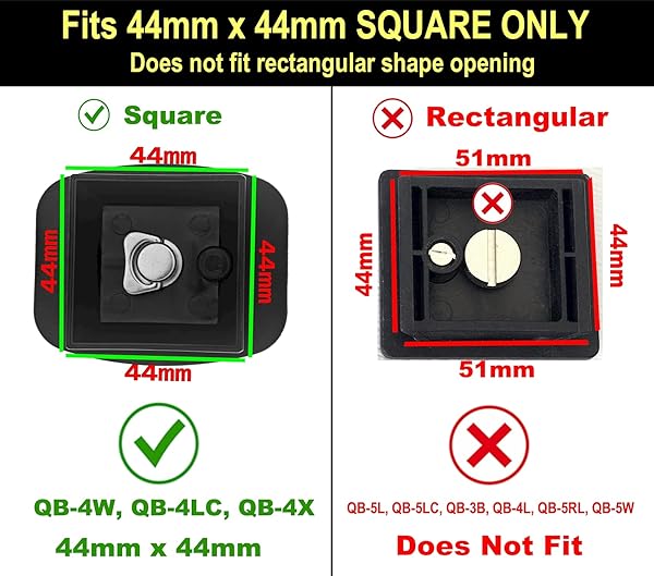 DaVoice DaVoice 44mm Quick Release Plate for Ambico, Velbon, Sony Tripods - Camera Mount Adapter Replacement - View 4 of 10