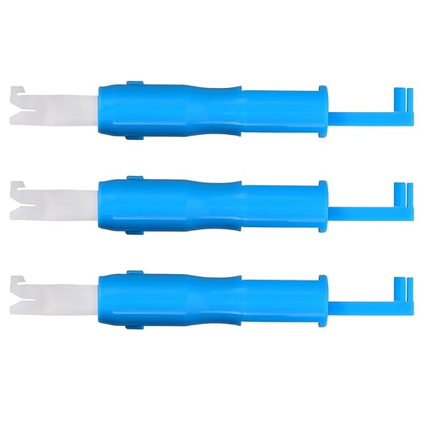 Hicarer Effortless Sewing: Hicarer Automatic Needle Threader Tool - 3 Piece Set for Easy Needle Insertion (Blue & White)