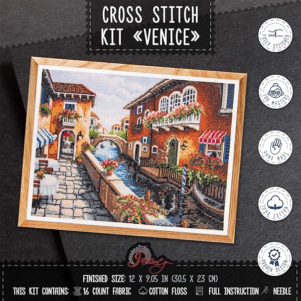 Povitrulya Shop Povitrulya Venice Counted Cross Stitch Kit for Adults - Perfect Craft Project! - View 3 of 9