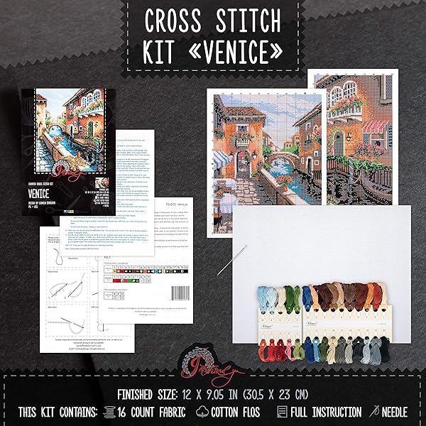 Povitrulya Shop Povitrulya Venice Counted Cross Stitch Kit for Adults - Perfect Craft Project! - View 9 of 9