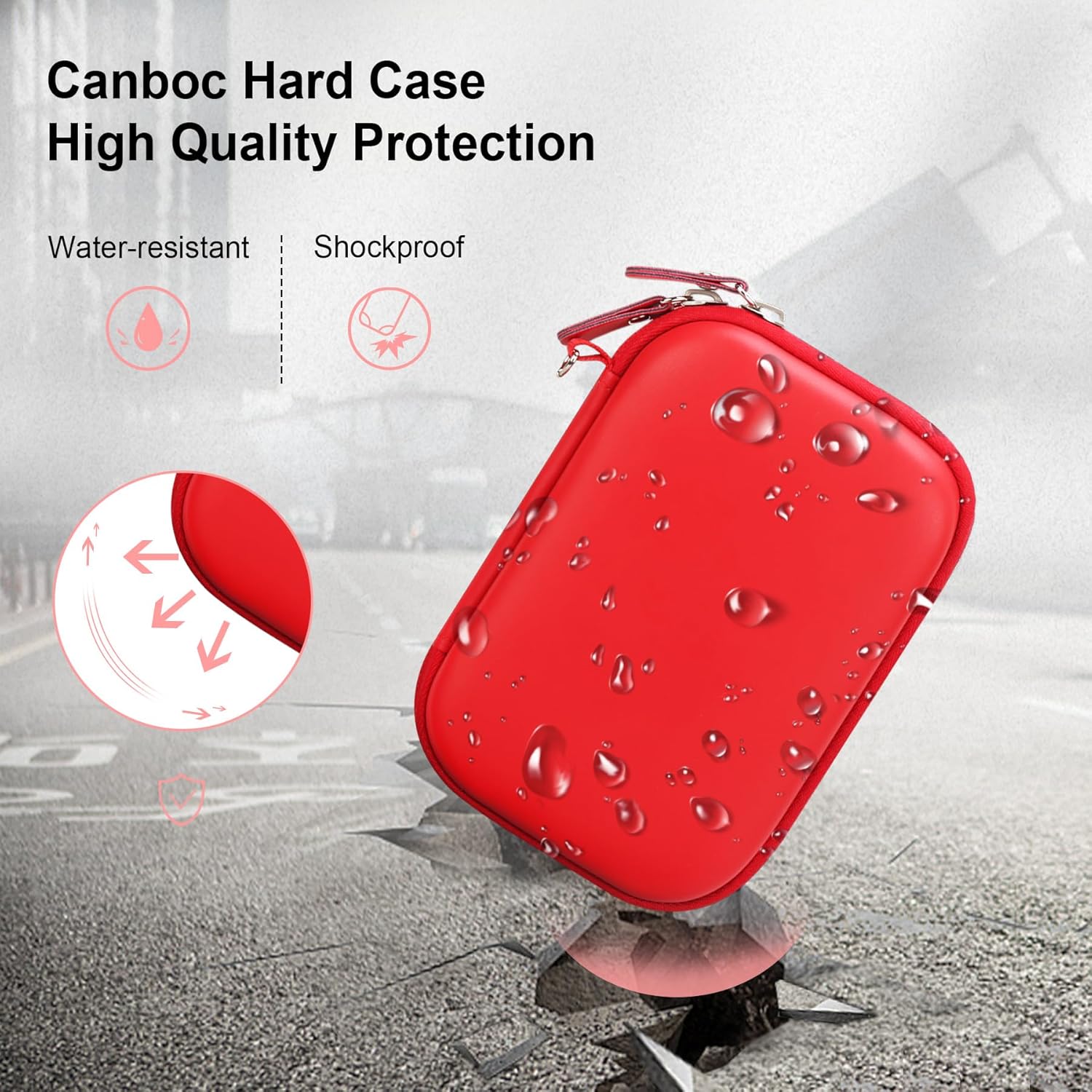 Canboc Canboc Carrying Case for HP Sprocket Kodak Step Lifeprint 2x3 Photo Printers Red Mesh Bag for Photo Paper and Cable - View 4 of 9