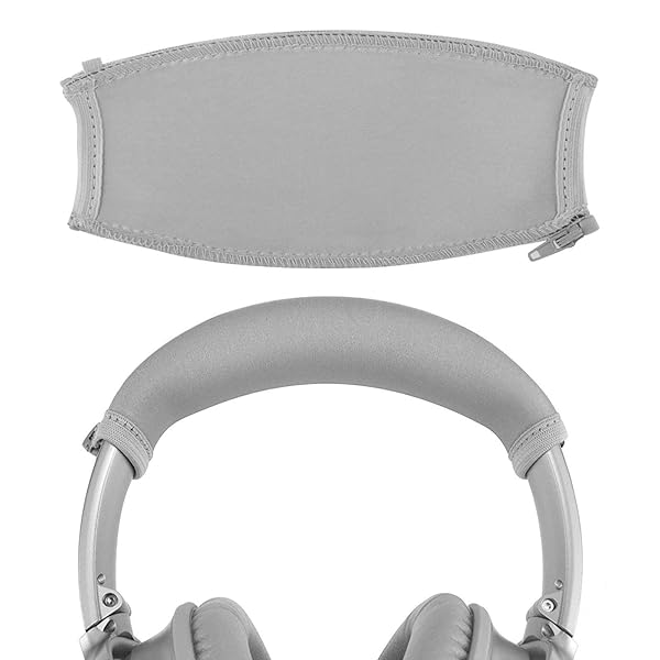 GEEKRIA Geekria Flex Fabric Headband Cover for Bose QC45 & QC35 II - Easy DIY Replacement Cushion Pad Protector (Silver)