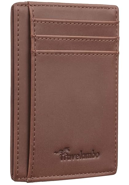 Travelambo Travelambo Slim Wallet Front Pocket Minimalist Leather RFID Blocking Medium Size for Secure and Stylish Everyday Use