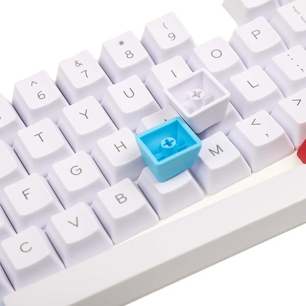 YMDK YMDK 61 ANSI Custom Keycap Set - Red Blue White Thick PBT for 60% Mechanical Keyboards (OEM Profile, MX Switches) - View 5 of 5