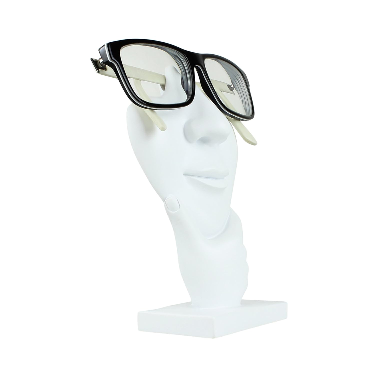 JewelryNanny JewelryNanny Artsy Face Eyeglass Holder Stand Sculpted Nose for Eyeglasses or Sunglasses Thinker White - View 3 of 7