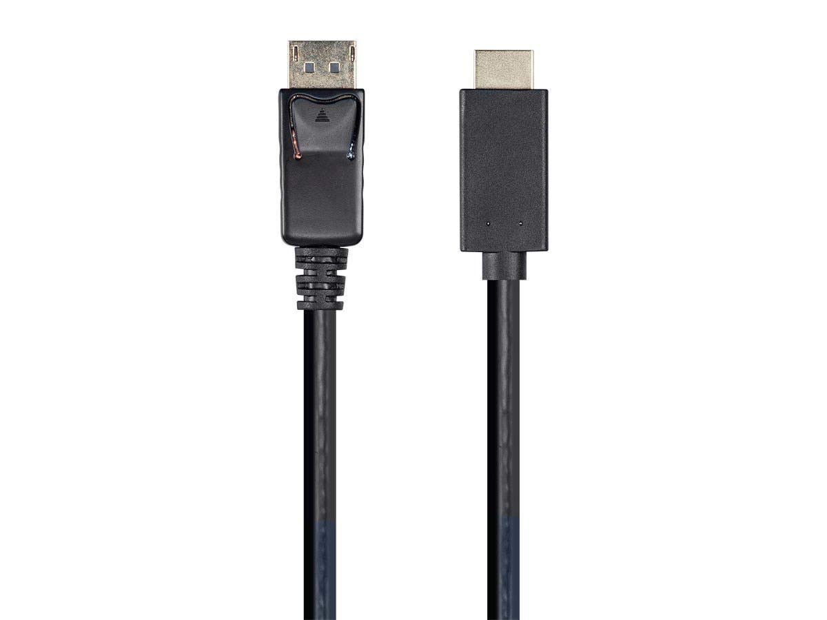 Monoprice DisplayPort 1.1 to HDTV Cable 4K 1080p 6 Feet Gold Plated Connectors Deep Color Black - View 2 of 6