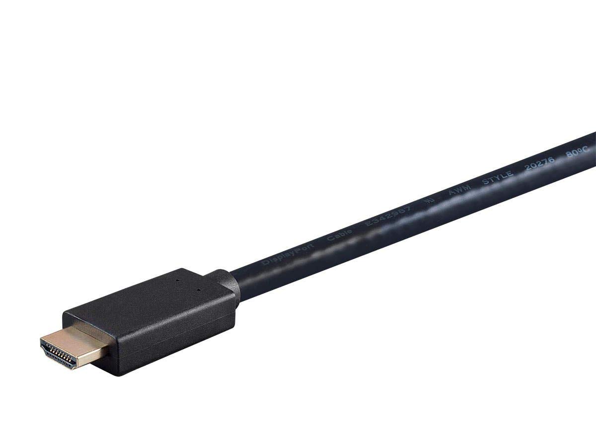 Monoprice DisplayPort 1.1 to HDTV Cable 4K 1080p 6 Feet Gold Plated Connectors Deep Color Black - View 6 of 6