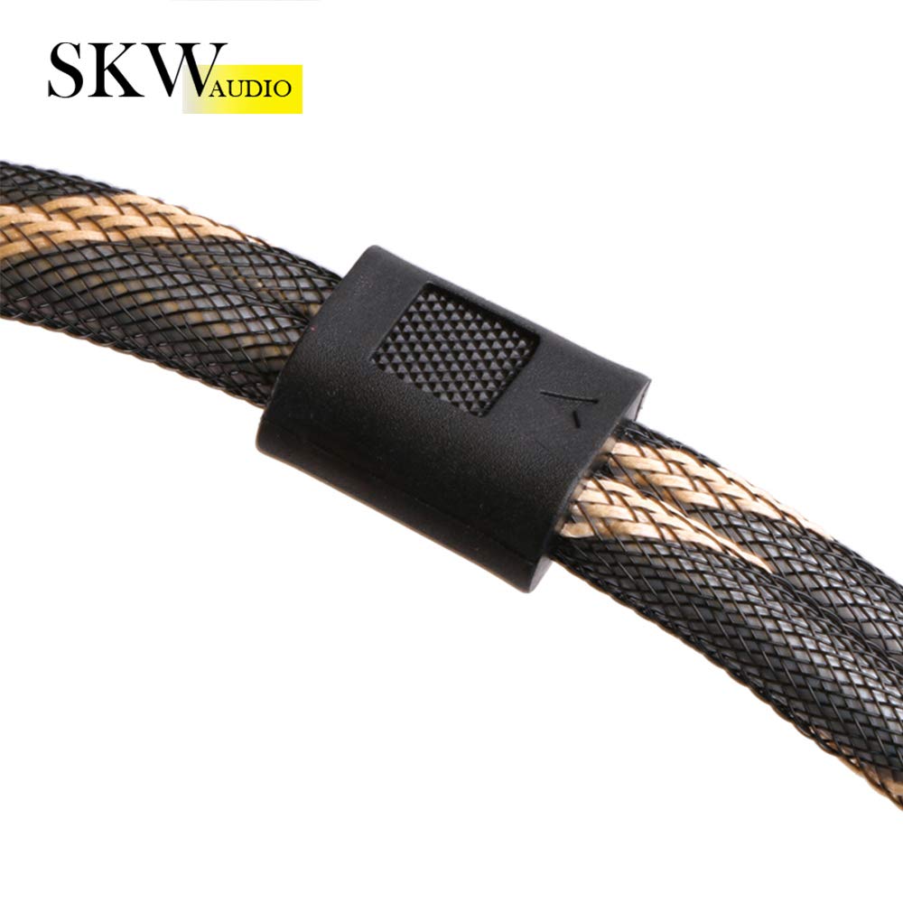 SKW SKW Audiophiles 2RCA Male to 2RCA Male HiFi Interconnect Cable 4.9ft Black Nylon 7mm Diameter - View 4 of 7