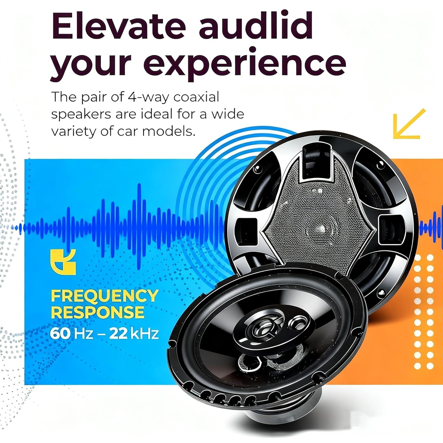 SONDPEX SONDPEX SDX Audio 5.25 Inch 4 Way Car Speaker Pair Upgraded Premium Coaxial Component Stereo System for Enhanced Car Audio Experience - View 3 of 9