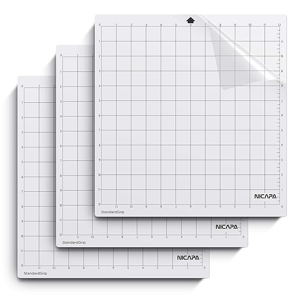 NICAPA Nicapa StandardGrip Cutting Mat for Silhouette Cameo 4/3/2/1 - 12x12 Inch, 3 Pack Replacement Mats for Quilting & Crafting