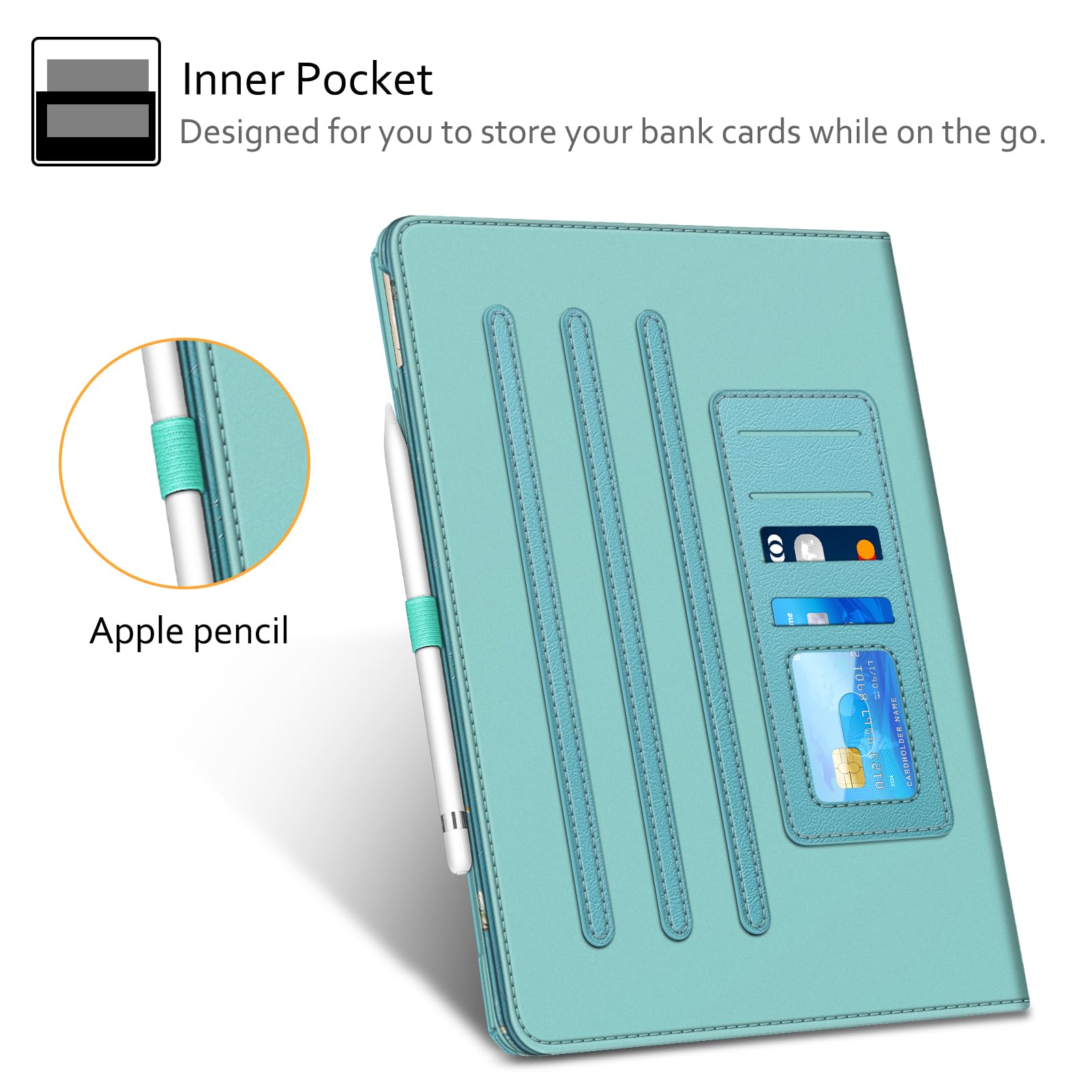 Fintie Multi-Angle Folio Case for iPad Pro 12.9 2017 2015 with Corner Protection Auto Wake Sleep and Pocket Blossom Design - View 7 of 9