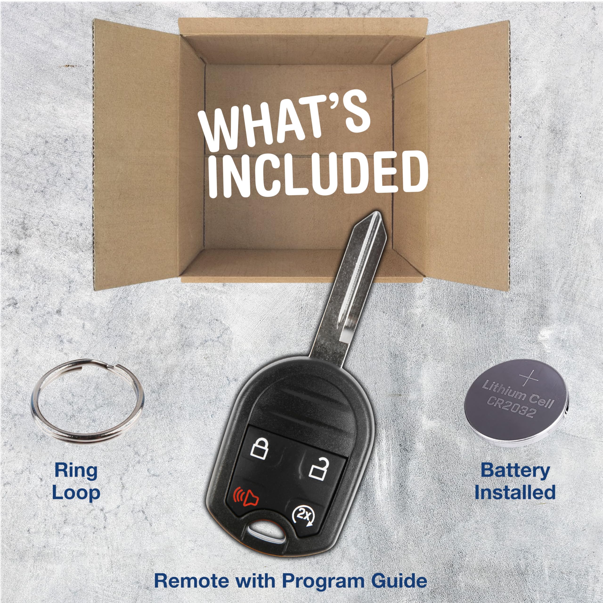 KeylessOption Key Fob Replacement for 2009 to 2018 Ford F150 F250 F350 Explorer Lincoln Navigator MKX with Programming Guide - View 2 of 8