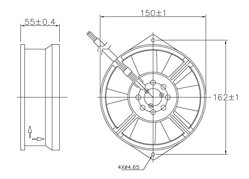 ueBEST ueBEST AC Axial Fan 17255 All Metal High Wind High Air Pressure Cooling Fan 220V 172mm x 150mm x 55mm High Speed Performance - View 7 of 8