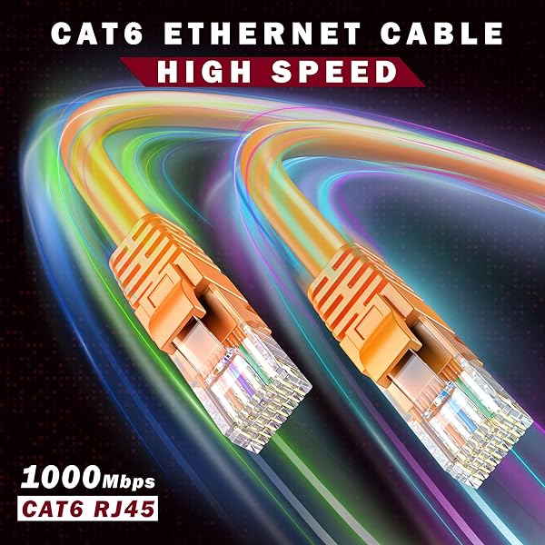 Maximm Maximm Cat6 Ethernet Cable 150 Feet Pure Copper UL Listed LAN UTP RJ45 Network Internet Cable Orange - View 5 of 7