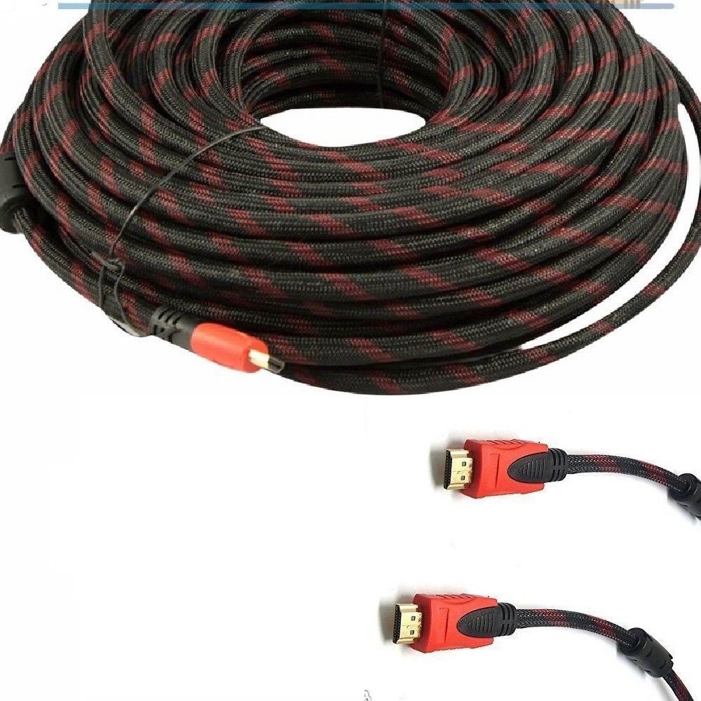 CableVantage Premium 100FT HDMI Cable for BluRay 3D DVD PS4 Xbox One HDTV 1080P High Speed Braided Nylon Cable