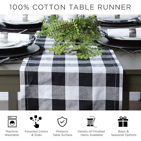 DII DII Holiday Dining Table Linen Tartan Holly Plaid Christmas Table Runner 14x108 Red Green Perfect for Festive Decor - View 8 of 8