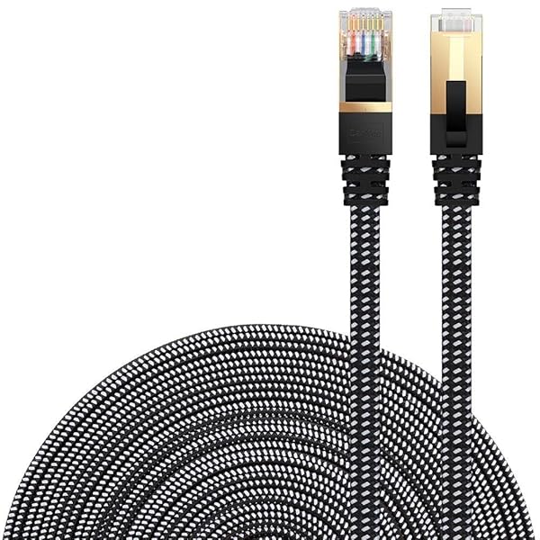 DanYee DanYee Cat 8 Ethernet Cable 66ft High Speed Nylon Braided Gold Plated Plug STP RJ45 for Fast Internet Connectivity