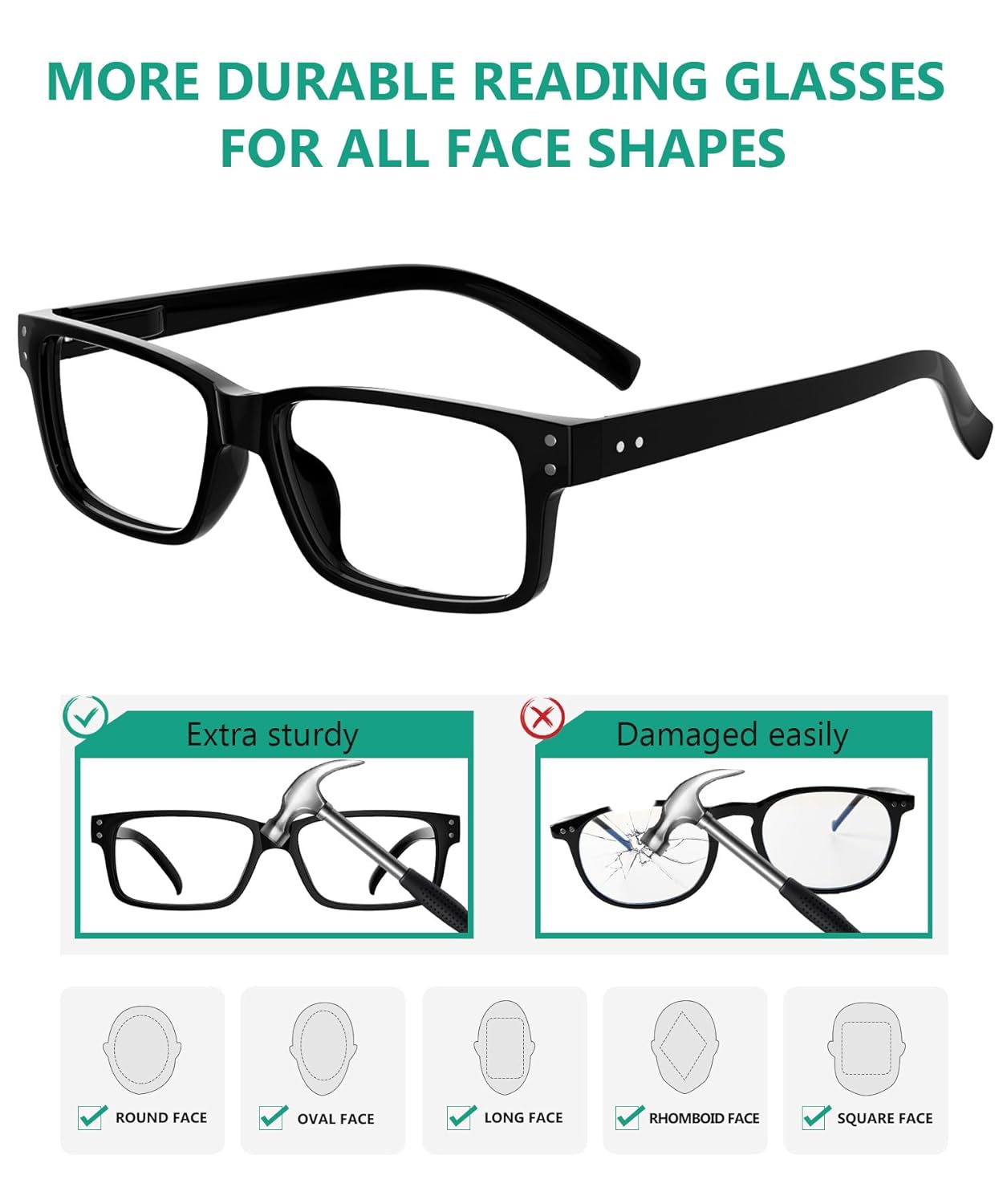 Eyekepper Eyekepper 5 Pack Classic Reading Glasses for Men Zero Power Stylish and Comfortable - View 3 of 9