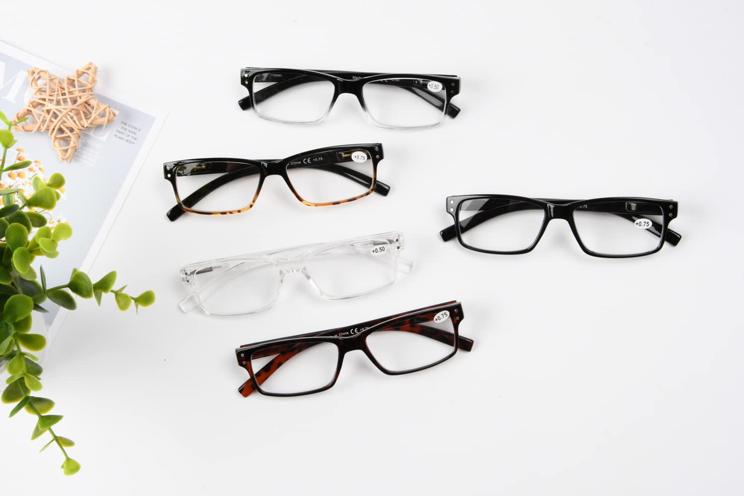 Eyekepper Eyekepper 5 Pack Classic Reading Glasses for Men Zero Power Stylish and Comfortable - View 7 of 9