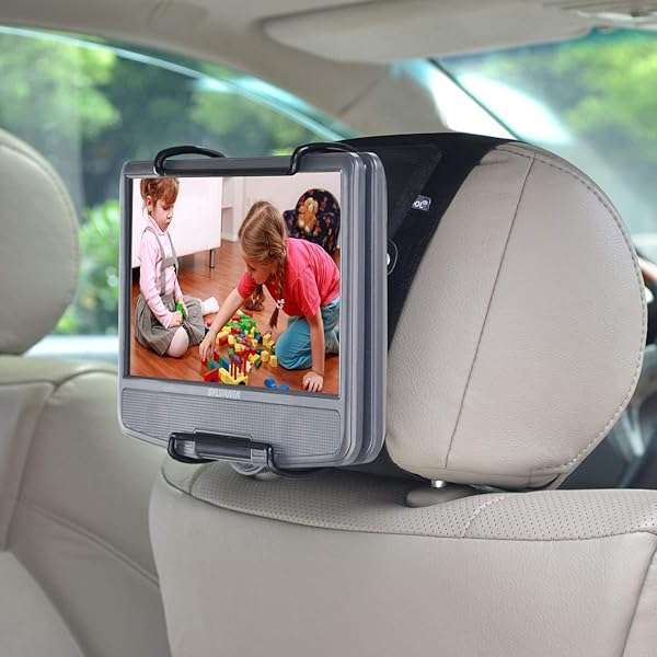 WANPOOL WANPOOL Portable DVD Player Car Headrest Mount - Angle-Adjustable Clamp for Swivel Screen DVD Players