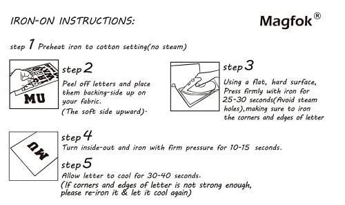 Magfok Magfok Iron-On 1.5 Inch Letters for Clothing - Black Uppercase & Lowercase Transfers (5 Sheets) - View 5 of 5