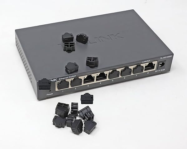 iexcell 50 Pcs Black RJ45 Ethernet Hub Port Dust Cover Caps - Anti-Dust Protector for Network Connections - View 5 of 7
