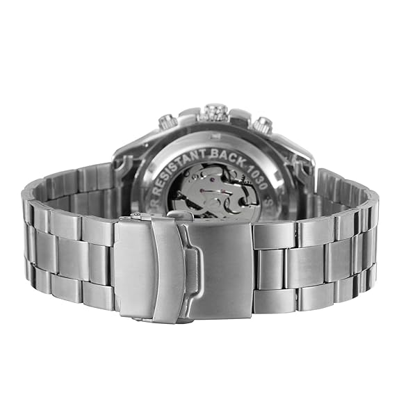 FORSINING Forsining Men's Automatic Skeleton Watch Stylish Stainless Steel Bracelet Analog Dial - View 4 of 7