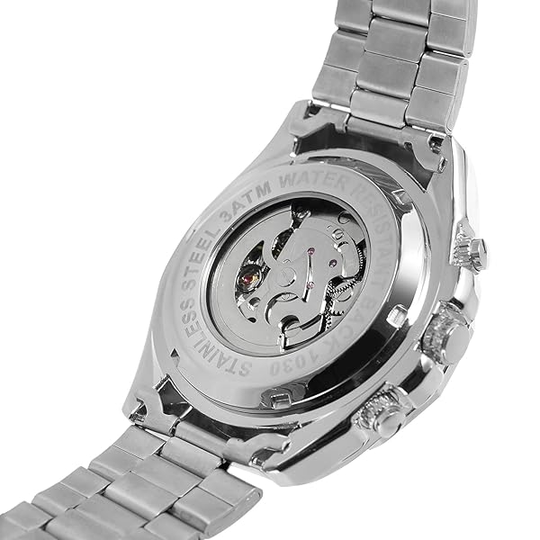 FORSINING Forsining Men's Automatic Skeleton Watch Stylish Stainless Steel Bracelet Analog Dial - View 6 of 7