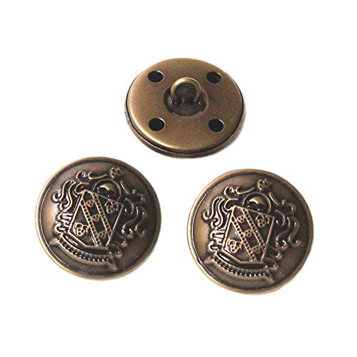 YaHoGa YaHoGa 10PCS Antique Metal Buttons (1 Inch) for Blazers, Suits & Jackets - Durable Brass Shank Design