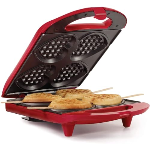 Holstein Housewares Holstein Housewares Non-Stick Heart Waffle Maker - Make 4 Heart-Shaped Waffles in Minutes - Red Kitchen Essential