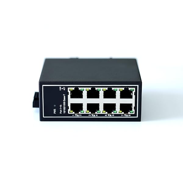 WIWAV WIWAV WDH-8GT-DC 8-Port Gigabit Industrial Ethernet Switch Unmanaged 10/100/1000Mbps DIN Rail Wall Mount Temperature Range -30 to 75 - View 4 of 6