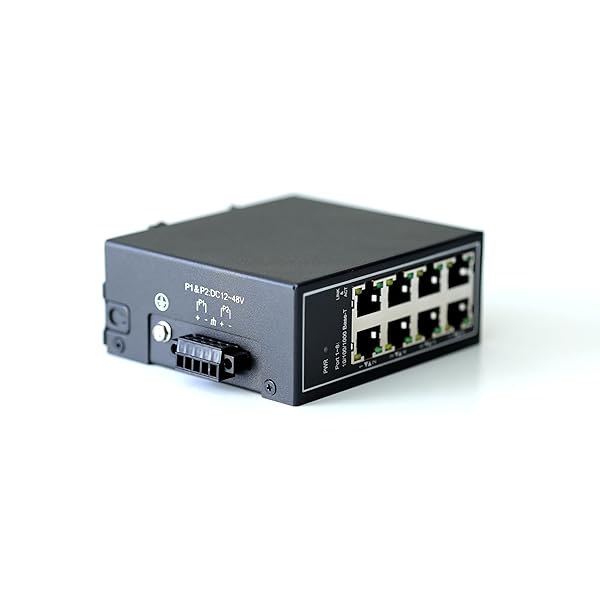 WIWAV WIWAV WDH-8GT-DC 8-Port Gigabit Industrial Ethernet Switch Unmanaged 10/100/1000Mbps DIN Rail Wall Mount Temperature Range -30 to 75 - View 5 of 6