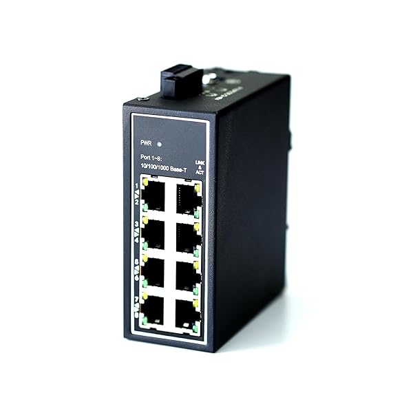 WIWAV WIWAV WDH-8GT-DC 8-Port Gigabit Industrial Ethernet Switch Unmanaged 10/100/1000Mbps DIN Rail Wall Mount Temperature Range -30 to 75 - View 2 of 6