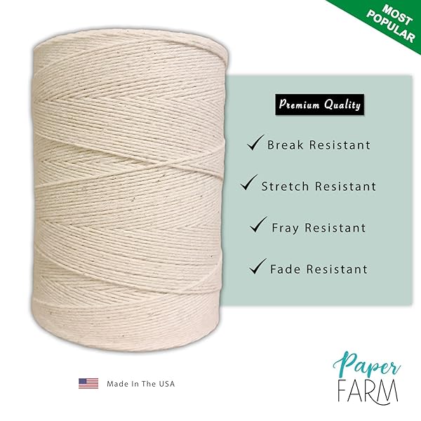 Paper Farm Durable Loom Warp Thread Natural Off White 800 Yards Ideal for Weaving Carpets Tapestries Rugs Blankets and Patterns - View 2 of 3
