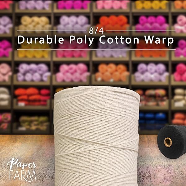 Paper Farm Durable Loom Warp Thread Natural Off White 800 Yards Ideal for Weaving Carpets Tapestries Rugs Blankets and Patterns - View 3 of 3