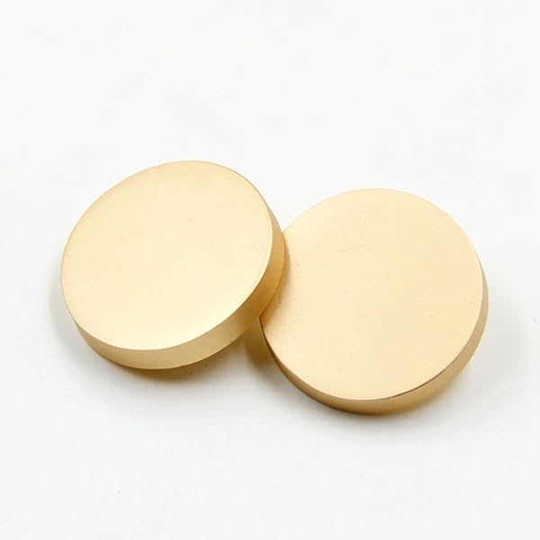 Bestowal 10PCS Metal Flat Button for Women's Suit Woolen Coat Jacket Shirt Trousers Round Matte Gold 25mm
