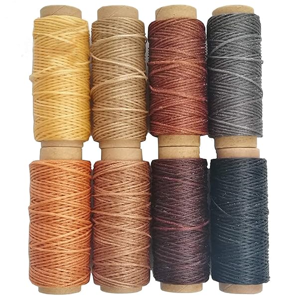 JANYUN JANYUN 264 Yards 150D Waxed Thread Cord for Leather Craft - 1mm, 8 Colors, DIY Sewing Supplies