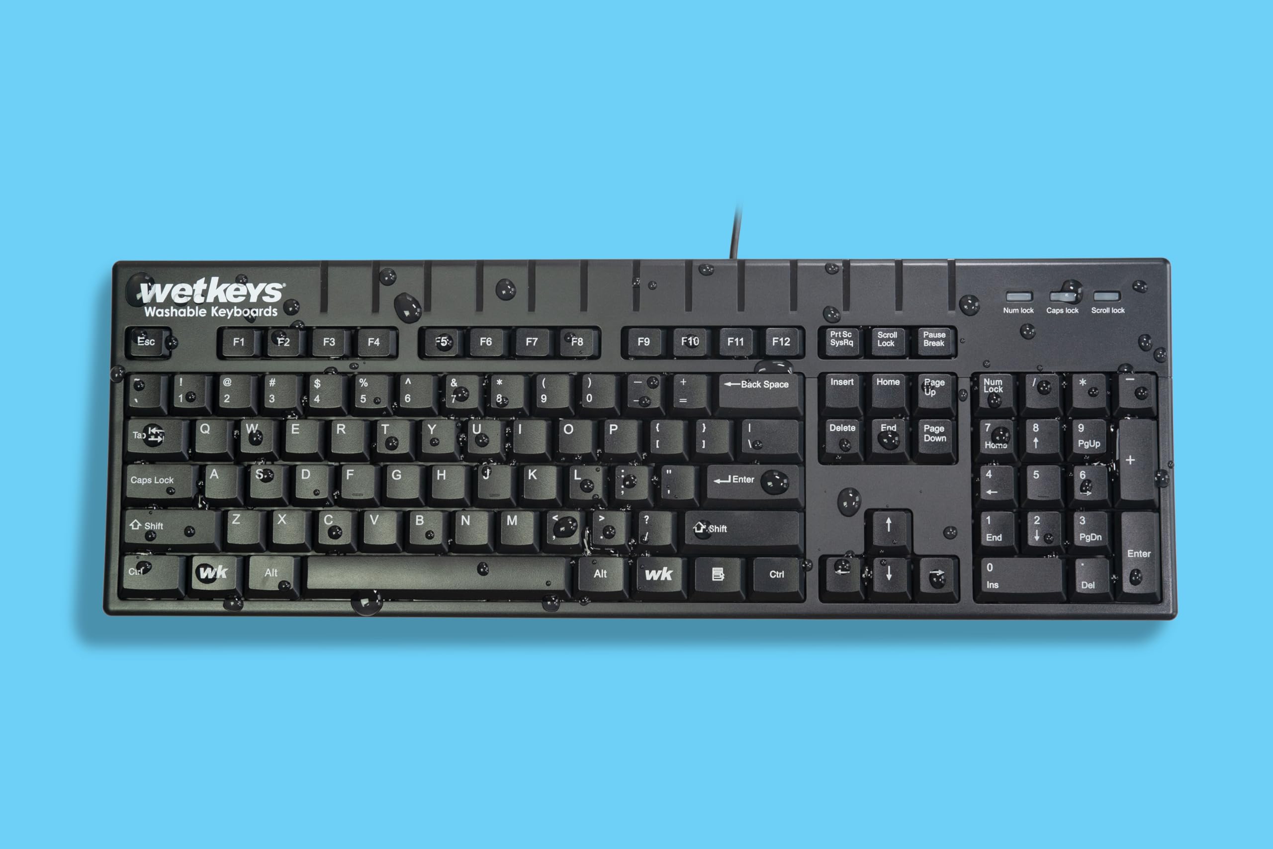 Pro Grade Full Size ABS USB Keyboard Waterproof Standard Style 10 Key Black - View 3 of 9