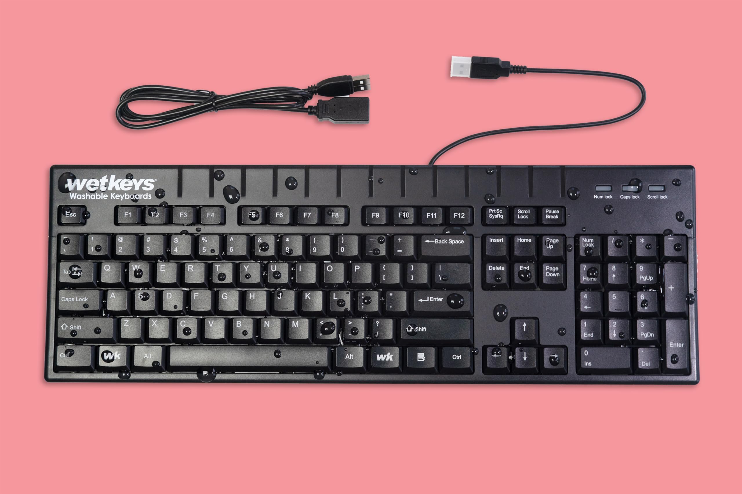 Pro Grade Full Size ABS USB Keyboard Waterproof Standard Style 10 Key Black - View 4 of 9