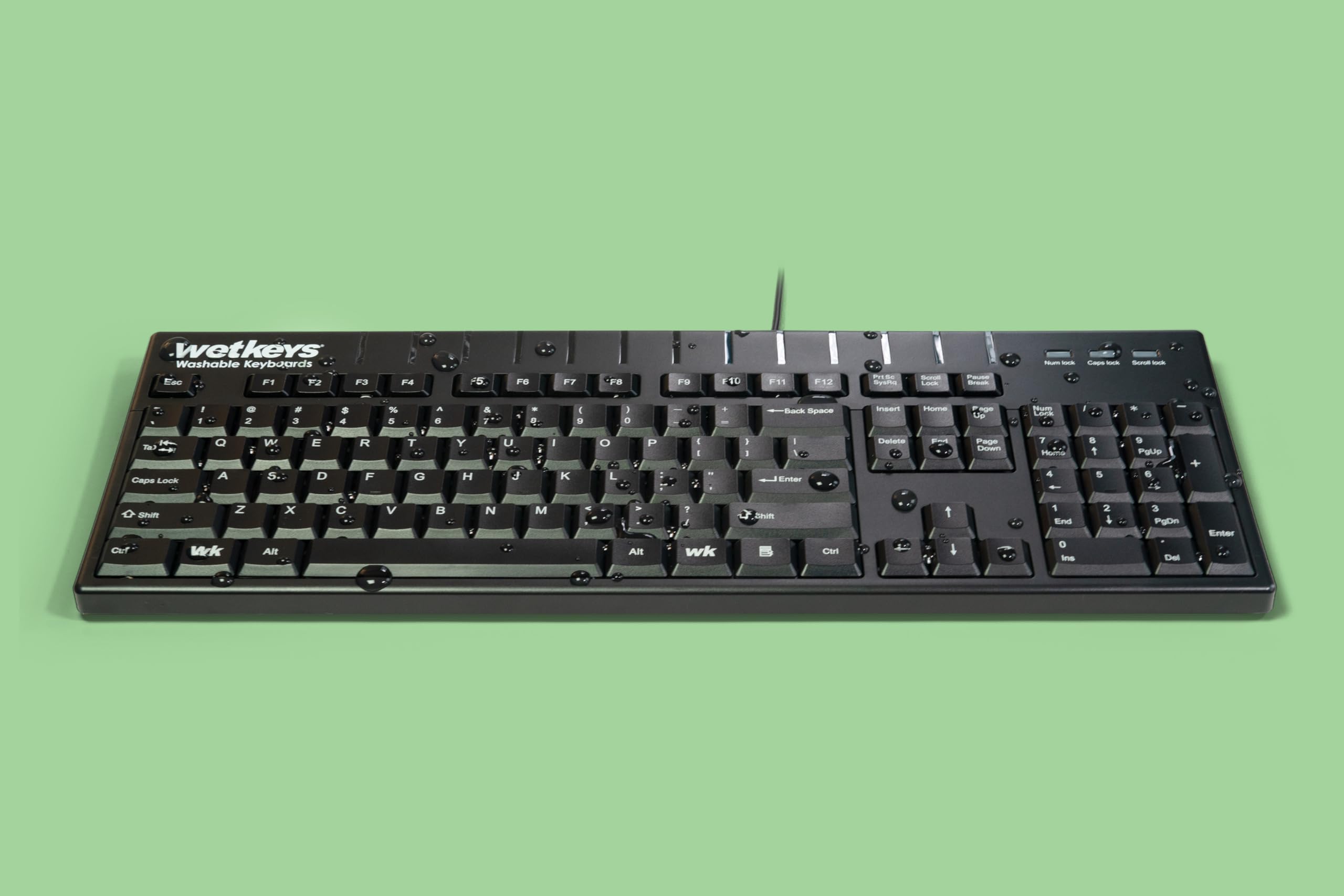 Pro Grade Full Size ABS USB Keyboard Waterproof Standard Style 10 Key Black - View 6 of 9