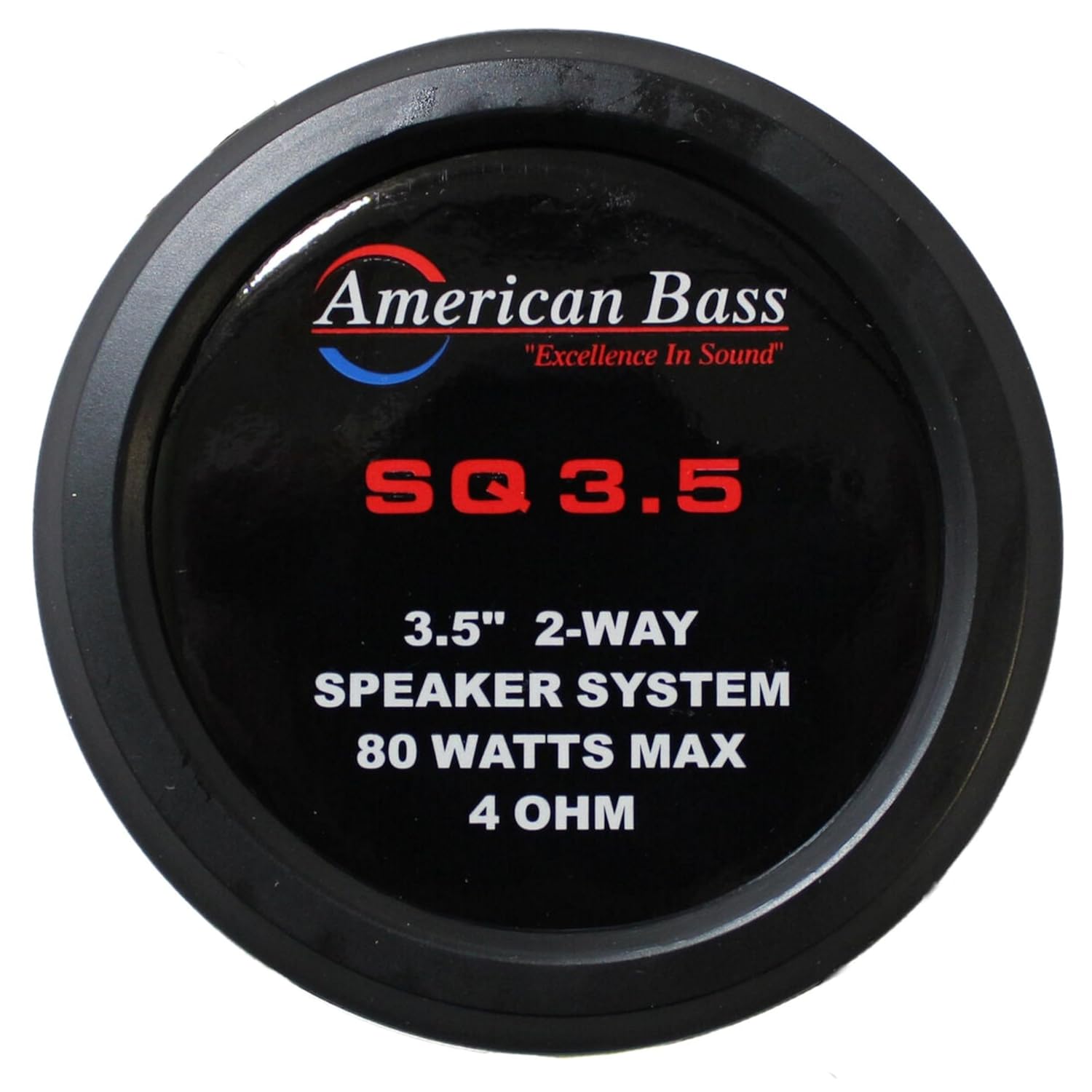 American Bass American Bass SQ 3.5 Coaxial Speakers 2 Way 80 Watt Max Power 4 Ohm 85 dB Efficiency Swivel Tweeter Glass Fiber Cone - View 4 of 6