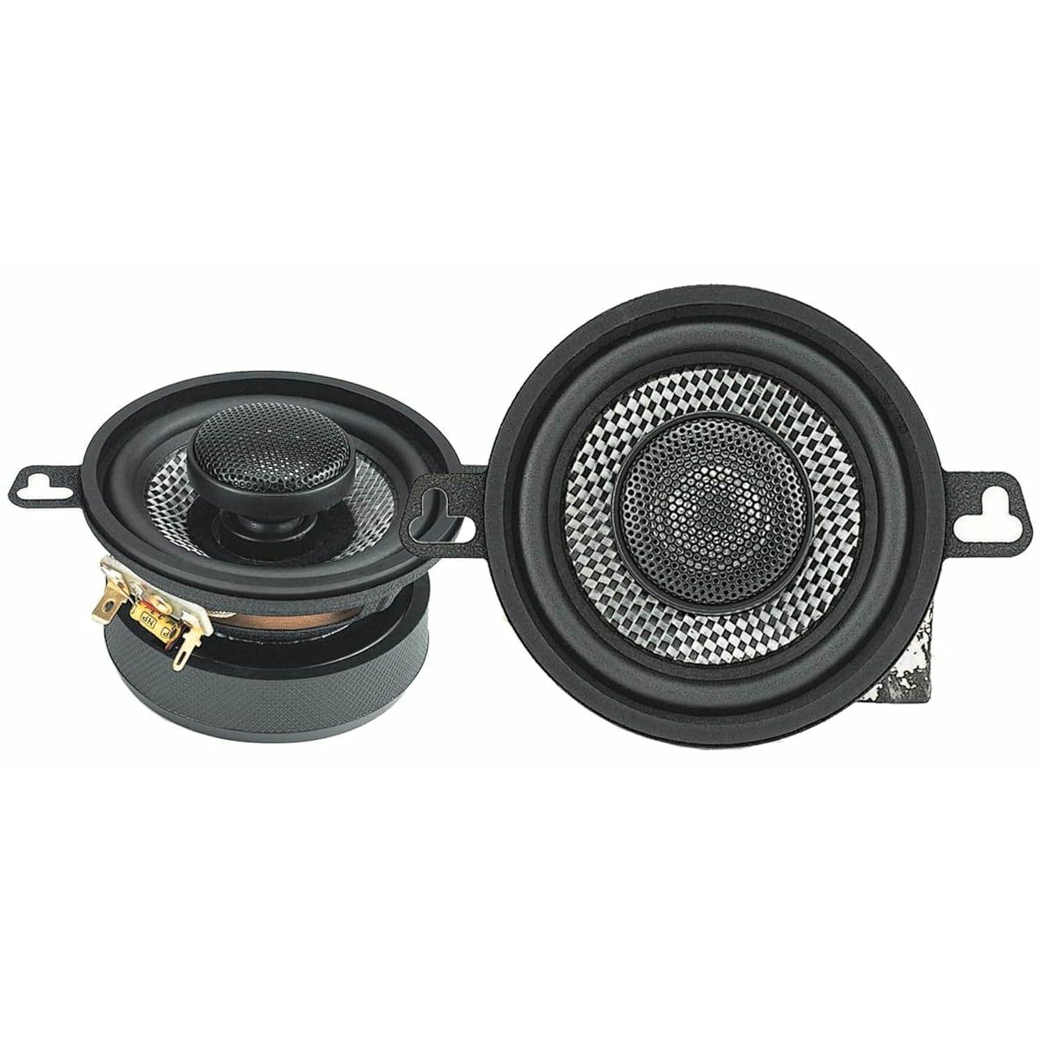 American Bass American Bass SQ 3.5 Coaxial Speakers 2 Way 80 Watt Max Power 4 Ohm 85 dB Efficiency Swivel Tweeter Glass Fiber Cone