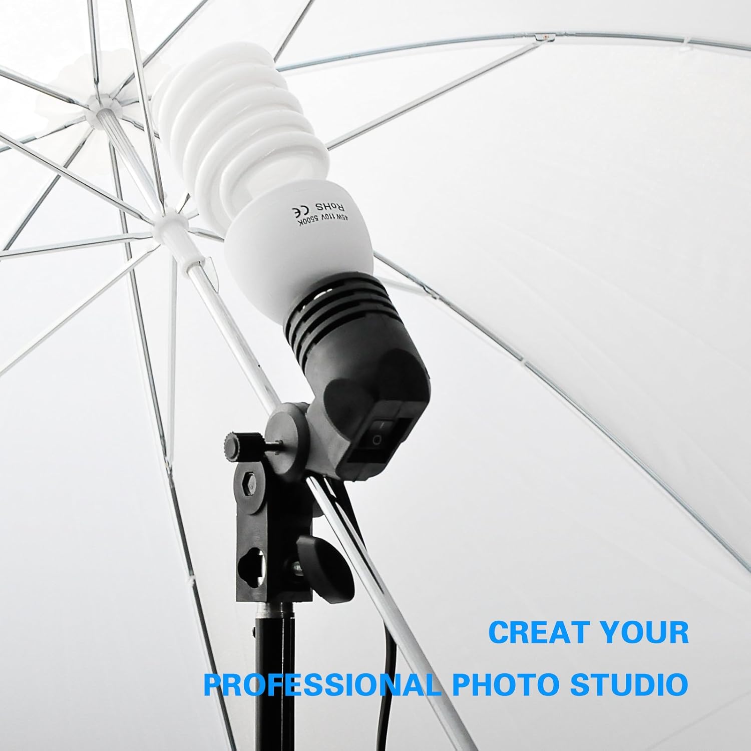 EMART EMART Photography Umbrella Lighting Kit 400W 5500K Continuous Reflector Lights for Studio Video and Portrait Shooting 2 Packs - View 3 of 8