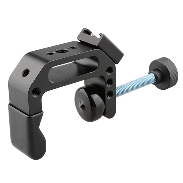 CAMVATE C-Clamp Desktop Mount Holder Stand with Articulated Cold Hot Shoe for Photography and Videography