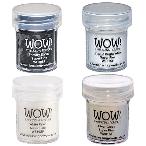 WOW! Embossing Powders Wow! Embossing Powder Black & White Bundle - Primary Ebony, Opaque Bright White, Clear Gloss (15ML) - View 2 of 6