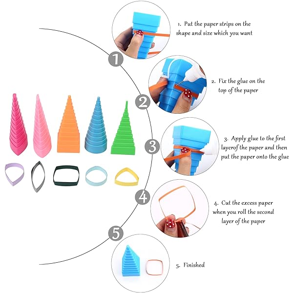 YURROAD YURROAD 19pcs Paper Quilling Tools Kit: Slotted Pen, Board, Comb & More for DIY Crafts - View 4 of 10